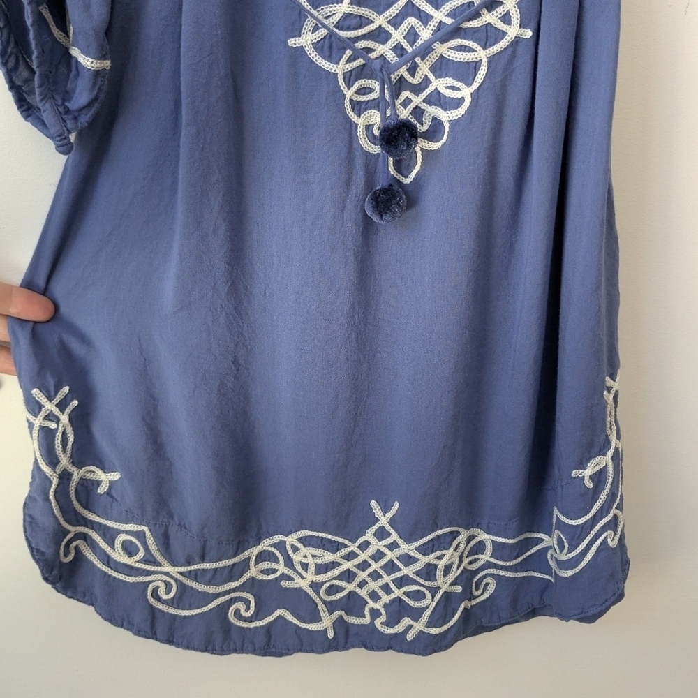 Poupette St Barth Off The Shoulder Embroidered Shift Dress - Picture 7 of 11